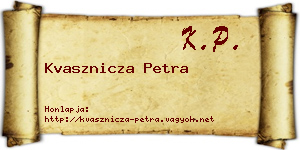 Kvasznicza Petra névjegykártya
